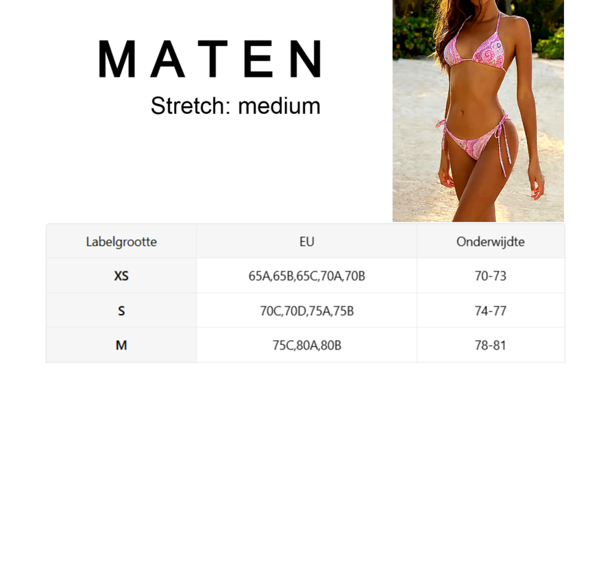 LaGloss® Bikini Set Bloemenprint Roze – 2-delig Strand Swimsuit – Zomer Badmode - Maat XS %%