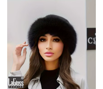 LaGloss FakeFur Muts Zwart - 55-59cm