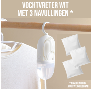 Allernieuwste.nl® Vochtvreter Wit inclusief 3 Navullingen