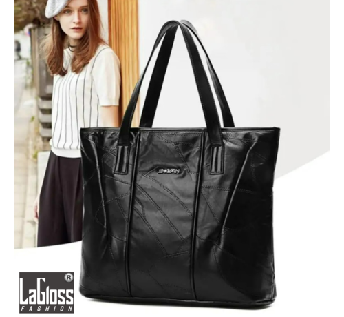 LaGloss LaGloss® Schoudertas Zwart PU- Elegante & Praktische Draagtas - 36x31x14 cm