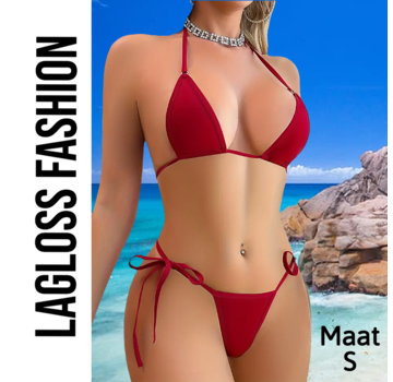 LaGloss 2-Delige Sexy Bikini Set Rood – Maat S **