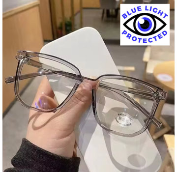 LaGloss Grote Dames Computerbril Grijs Transparant – Anti Blauw Licht **