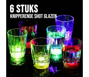 Allernieuwste.nl® 6 Stuks Lichtgevende LED Shot Glaasjes – 115 ml Acryl