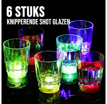 Allernieuwste.nl® 6 Stuks Lichtgevende LED Shot Glaasjes – 115 ml Acryl