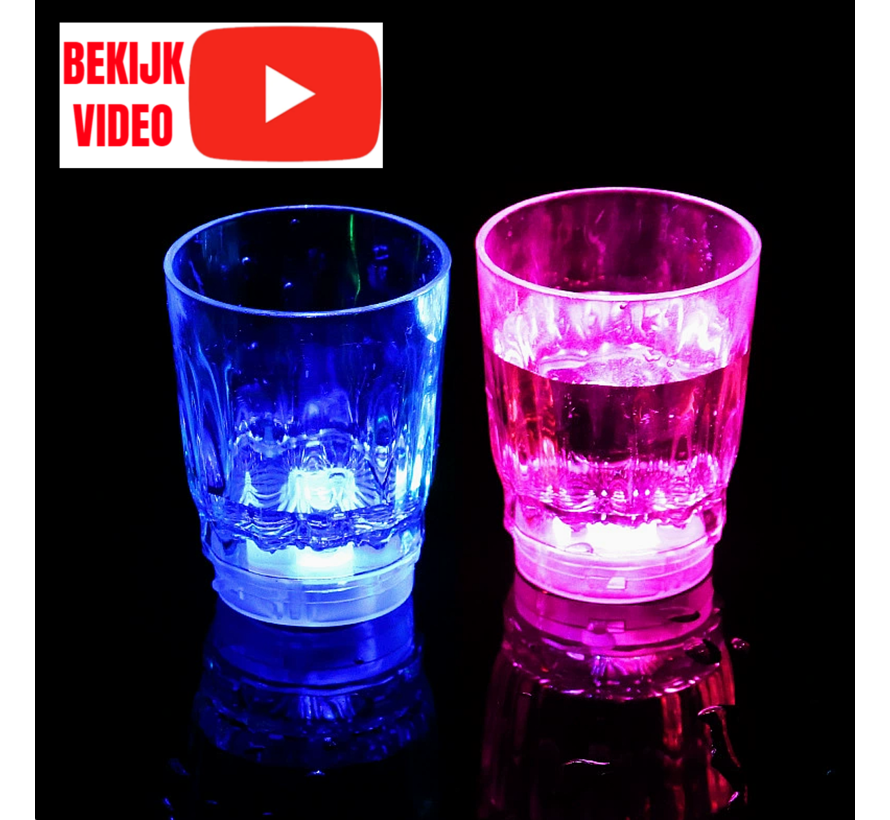 6 Stuks Lichtgevende LED Shot Glaasjes – 115 ml Acryl Shotglas met Knipperende Kleuren Feest Gadget