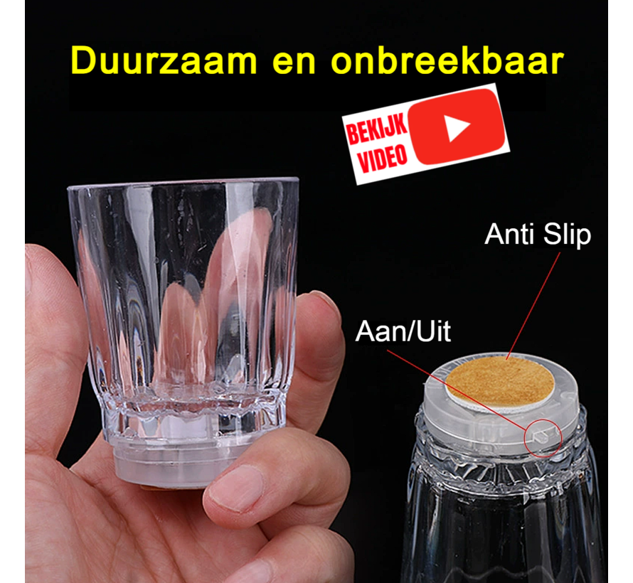 6 Stuks Lichtgevende LED Shot Glaasjes – 115 ml Acryl Shotglas met Knipperende Kleuren Feest Gadget