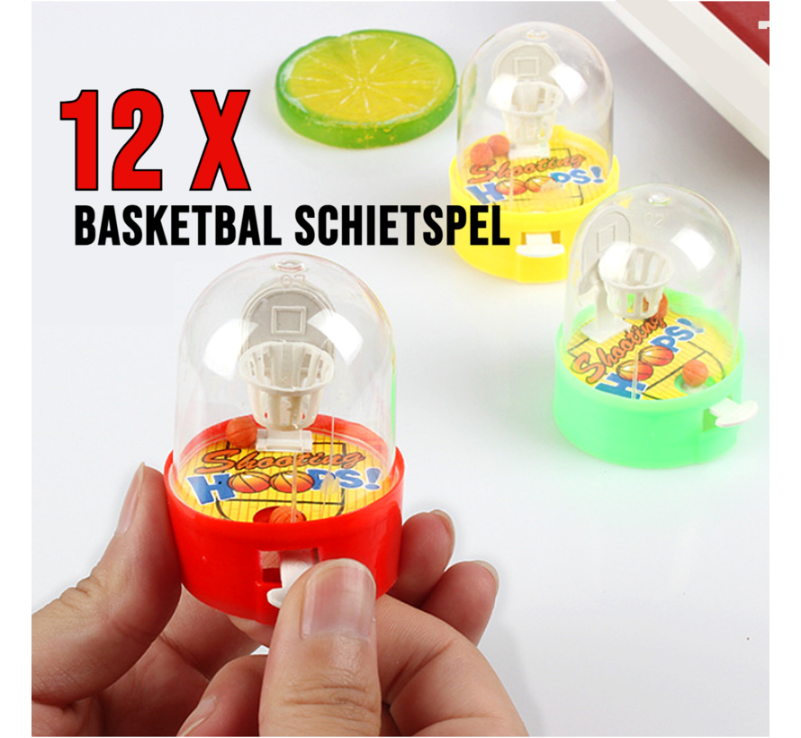 12x Uitdeelcadeautjes Basketbal Kinder Schietspel Leuke Traktatie, Grabbelton, Verjaardag 12 Stuks