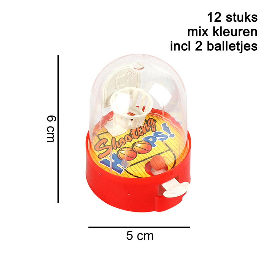 12x Uitdeelcadeautjes Basketbal Kinder Schietspel Leuke Traktatie, Grabbelton, Verjaardag 12 Stuks