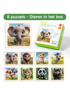 Allernieuwste.nl® 8 X Houten Kinder Puzzels In De Dierentuin
