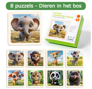 Allernieuwste.nl® 8 X Houten Kinder Puzzels In De Dierentuin