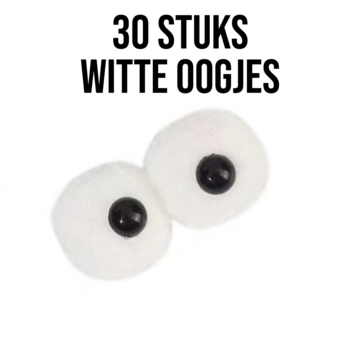 Allernieuwste.nl® 30x Witte Knutsel Oogjes 2x3.5 cm – DIY