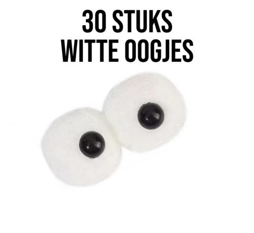 Allernieuwste.nl® 30x Witte Oogjes – Knutsel Ogen – 2x3.5 cm – Creatief DIY Knutselmateriaal