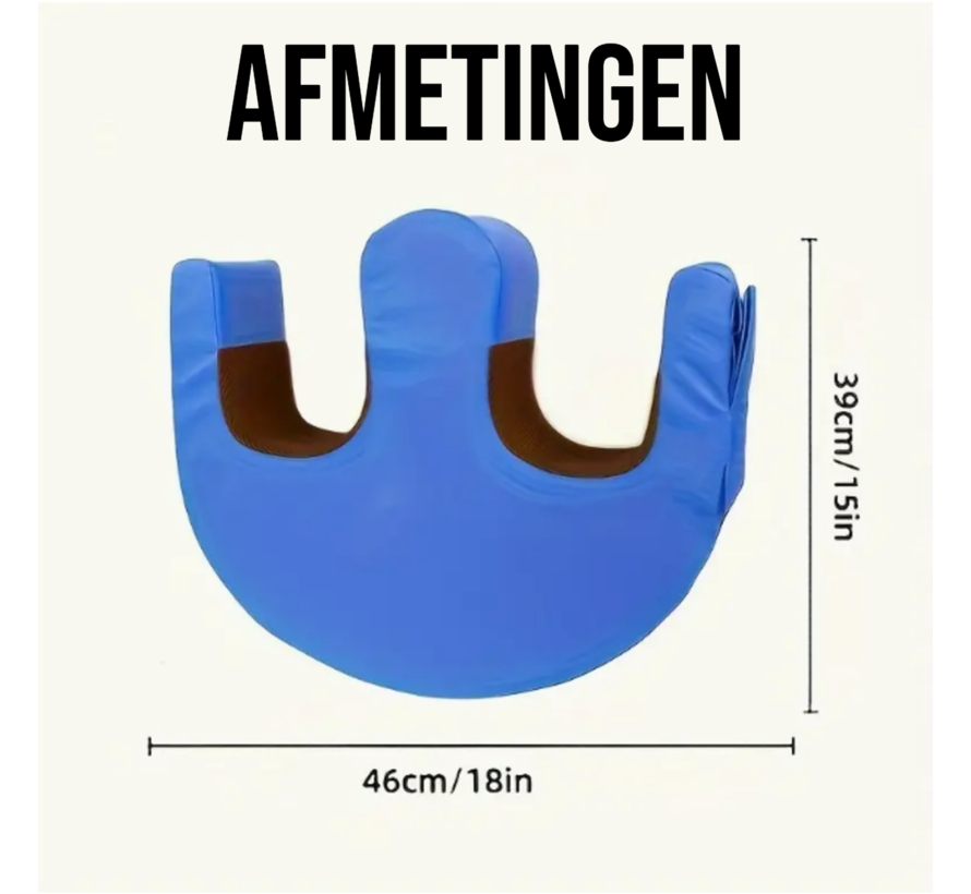 Draaikussen Blauw – Wasbaar Omdraaikussen voor Bedlegerige Patiënten & Ouderen – Anti-Decubitus Zorgkussen – 46x39x8cm