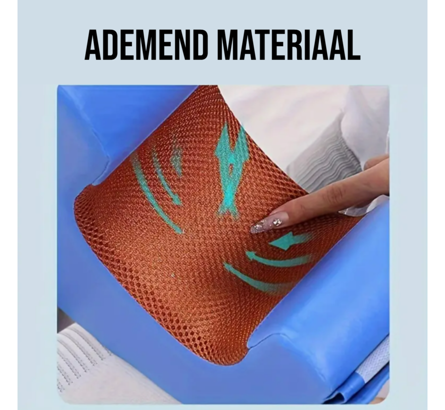 Draaikussen Blauw – Wasbaar Omdraaikussen voor Bedlegerige Patiënten & Ouderen – Anti-Decubitus Zorgkussen – 46x39x8cm