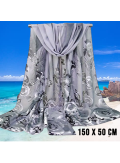 LaGloss Sjaal Chiffon Rozen Grijs – Strand Omslagdoek 50x150 cm
