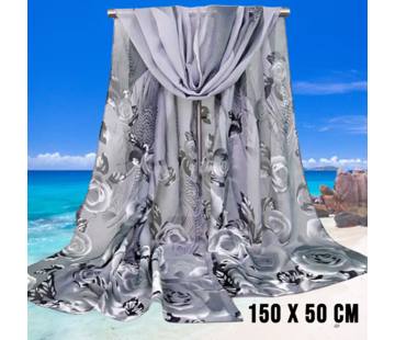 LaGloss Sjaal Chiffon Rozen Grijs – Strand Omslagdoek 50x150 cm