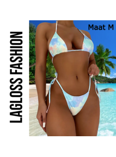 LaGloss 2-Delige Bikini Set Tie-dye Marshmallow Mint – Maat M