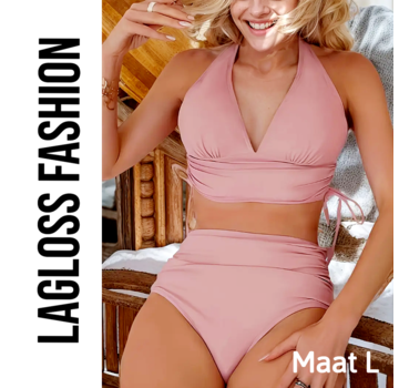 LaGloss 2-Delige High Cut Roze Bikini Set – Maat L