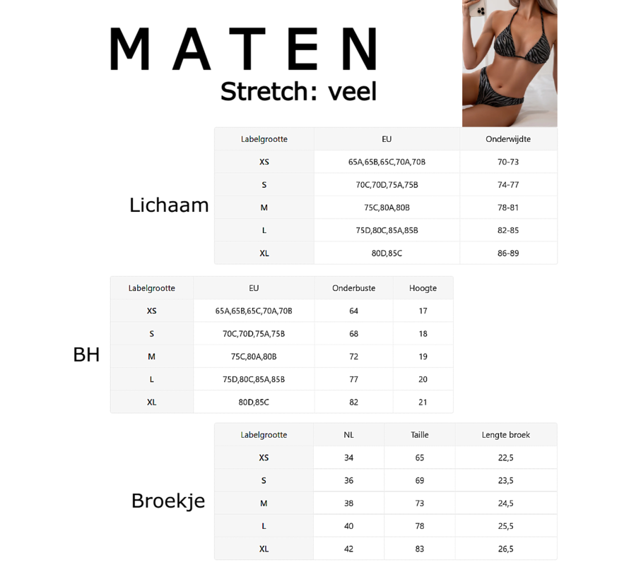 LaGloss® 2-Delige Bikini Set Zebraprint Grijs Zwart – Maat M - Trendy Dames Zwemkleding