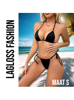 LaGloss 2-Delige Sexy Bikini Set Zwart – Maat S **