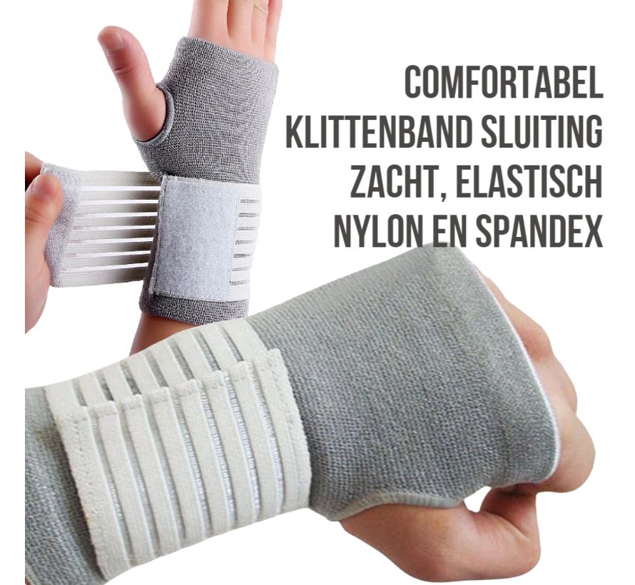 Allernieuwste.nl® Verstelbare Elastische Pols Band Creme - Ventilerende Hand Pols Brace Ondersteuning - Polsband Atritis Artrose Carpaal Tunnel Syndroom CTS - PolsBrace - Creme ##