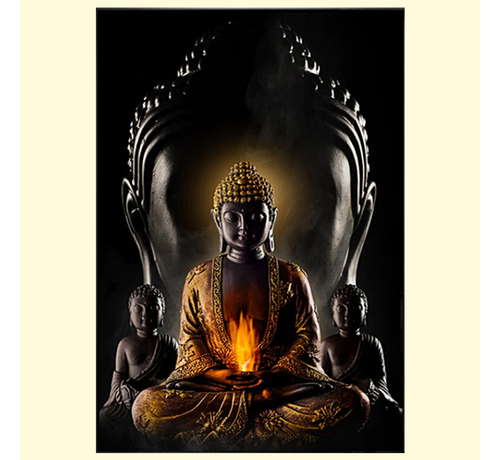 Allernieuwste.nl Allernieuwste.nl® Canvas Schilderij Moderne Boeddha - Kunst aan je Muur - Boedha Modern - Kleur - 60 x 100 cm