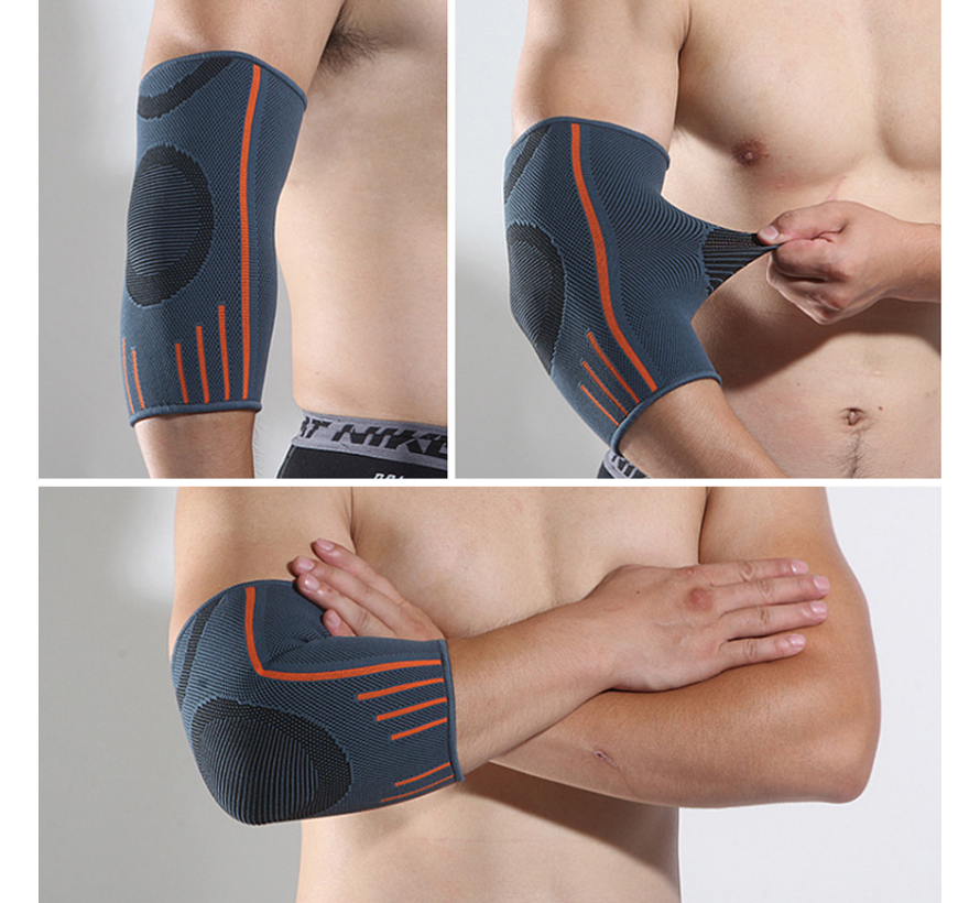 Allernieuwste.nl® 2 Stuks L Ademende Elleboog Arm Brace - Tennisarm Brace - Atrose Reuma Tennis arm Golf - Sportbrace - Elastisch - Keuze uit 4 Maten