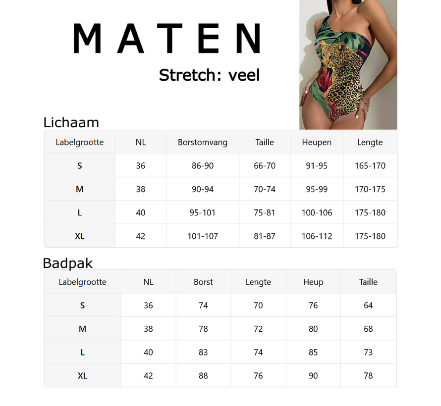 LaGloss® Badpak Luipaardprint – Asymmetrisch Eén-Schouder Zwempak – Trendy & Sexy – Maat L