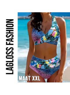 LaGloss 2-Delige Bikini Set – Tropische Print – Maat XXL