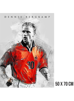 Allernieuwste.nl Canvas Schilderij Dennis Bergkamp Prof Voetballer - 50 x 70 cm