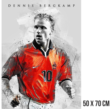 Allernieuwste.nl Canvas Schilderij Dennis Bergkamp Prof Voetballer - 50 x 70 cm