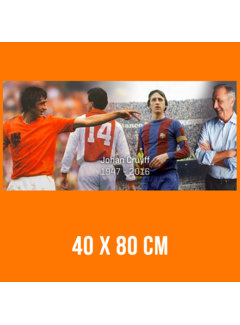 Allernieuwste.nl Canvas Schilderij Johan Cruijff Tribute - 40 x 80 cm