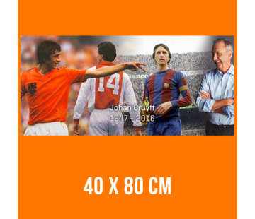 Allernieuwste.nl Canvas Schilderij Johan Cruijff Tribute - 40 x 80 cm