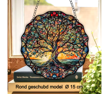Allernieuwste.nl Ronde Raamhanger Raamdecoratie Levensboom Geschubd model - 15 cm