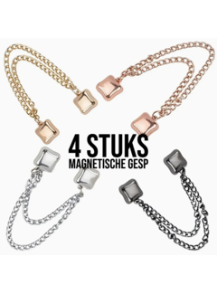 Allernieuwste.nl® 4 Stuks Magnetische Kledingclips – Goud, Zilver, Roségoud & Zwart Accessoire **