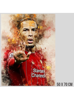 Allernieuwste.nl Canvas Schilderij Virgil van Dijk - 50 x 70 cm