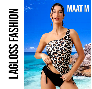 LaGloss 2-Delige Tankini Set Luipaardprint – Maat M
