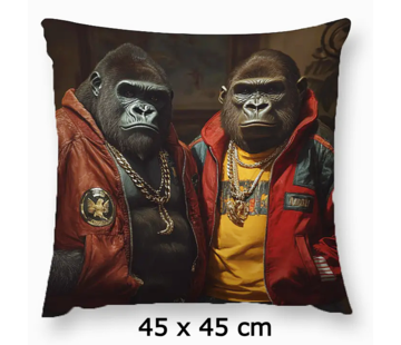 Allernieuwste.nl Kussenhoes Hip Hop Gorilla’s - 45x45 cm