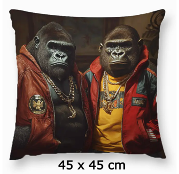 Allernieuwste.nl Kussenhoes Hip Hop Gorilla’s - 45x45 cm