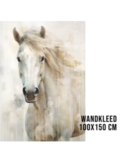 Allernieuwste.nl Wandkleed Abstract Wit Paard - 100x150 cm