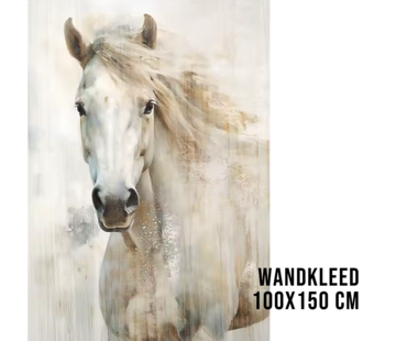 Allernieuwste.nl Wandkleed Abstract Wit Paard - 100x150 cm