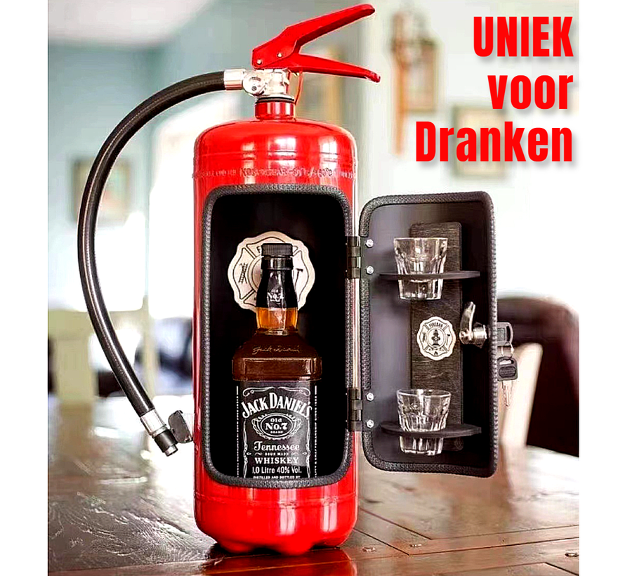 Unieke Rode Brandblusser Design Dranken Opbergdoos Bar-set voor Drankflessen - Gift Set Cadeau Idee