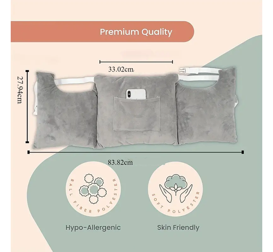 Allernieuwste.nl® Post Mastectomiekussen Lumpectomiekussen Kussen Na Borstkanker Operatie, Borstvergroting of Borstverkleining - Grijs %%