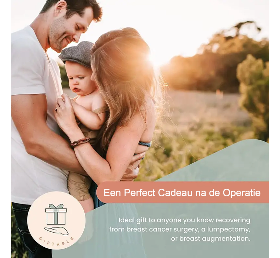 Allernieuwste.nl® Post Mastectomiekussen Lumpectomiekussen Kussen Na Borstkanker Operatie, Borstvergroting of Borstverkleining - Grijs %%