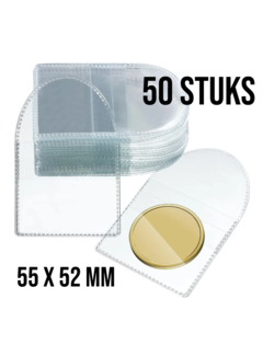 Allernieuwste.nl® 50 Stuks Transparante PVC Muntzakjes - 5,5 x 5,2 cm
