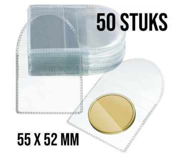 Allernieuwste.nl® 50 Stuks Transparante PVC Muntzakjes - 5,5 x 5,2 cm
