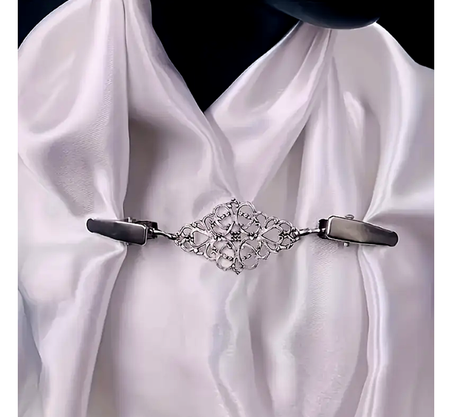 LaGloss® Kledingclips Set – 4 Stuks in Brons & Zilver – Elegante Clip Accessoires voor Dameskleding