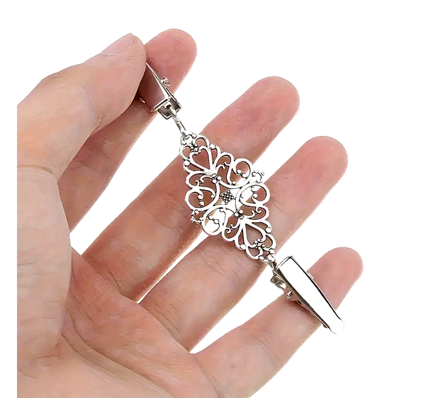 LaGloss® Kledingclips Set – 4 Stuks in Brons & Zilver – Elegante Clip Accessoires voor Dameskleding