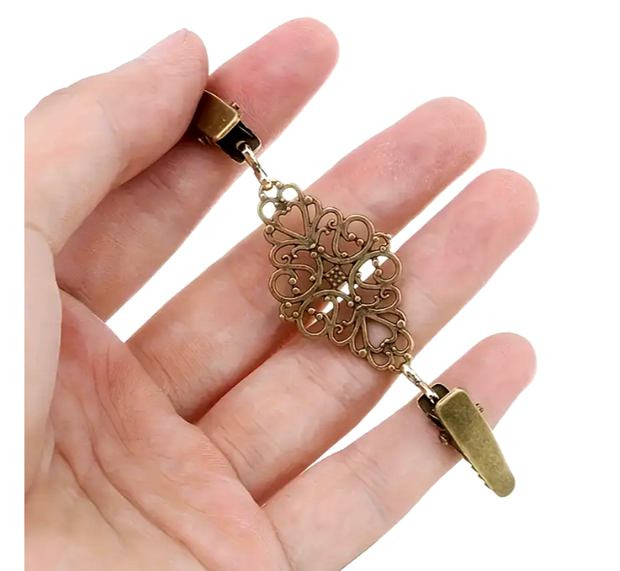LaGloss® Kledingclips Set – 4 Stuks in Brons & Zilver – Elegante Clip Accessoires voor Dameskleding