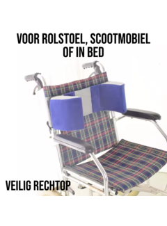 Allernieuwste.nl Rolstoel Zijsteunen Tegen Omvallen - Blauw Grijs Fleece